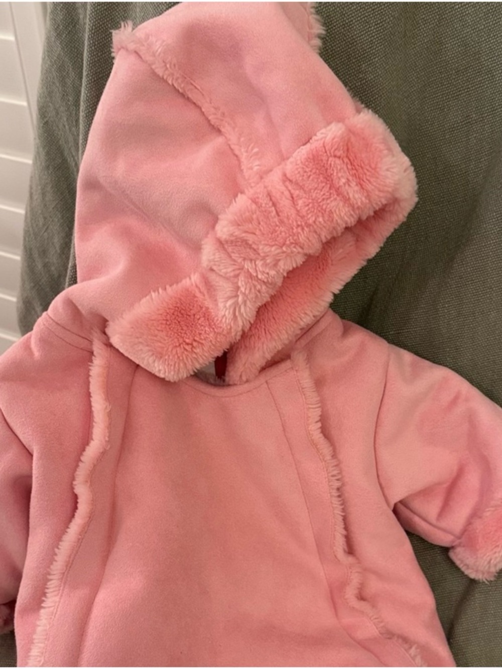 Soft Pink Hooded Baby Snowsuit